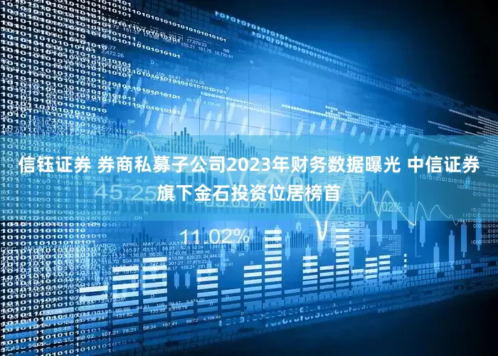 信钰证券 券商私募子公司2023年财务数据曝光 中信证券旗下金石投资位居榜首